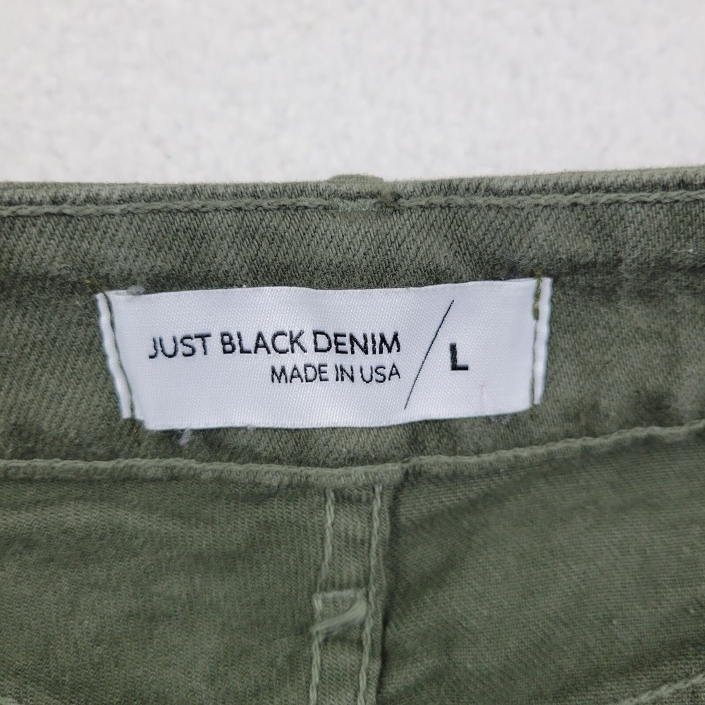 Just Black Denim Shorts‎ Womens Large Army Green Cotton Blend Casual Summer Wear - Picture 6 of 9
